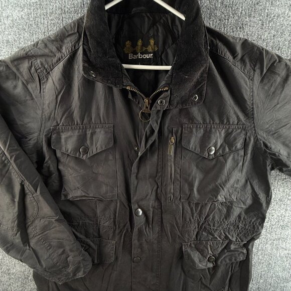 Barbour Sapper Waxed Jacket Men Full Zip Black Large AW15 Tom Lined Hunting - Picture 1 of 16